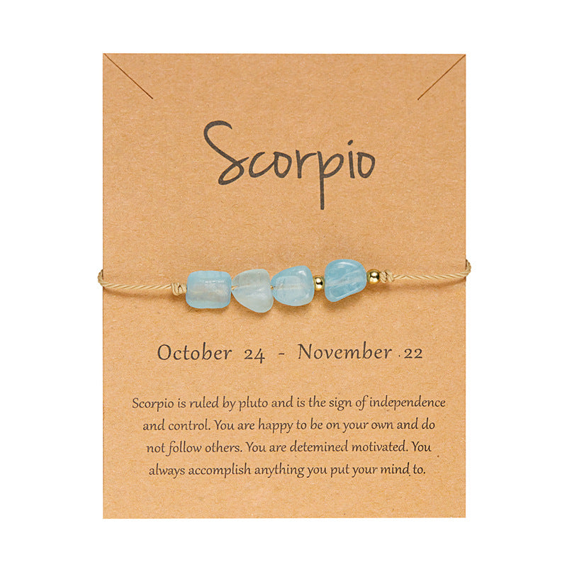 Wholesale Twelve Constellations Natural Stone Beaded Bracelet